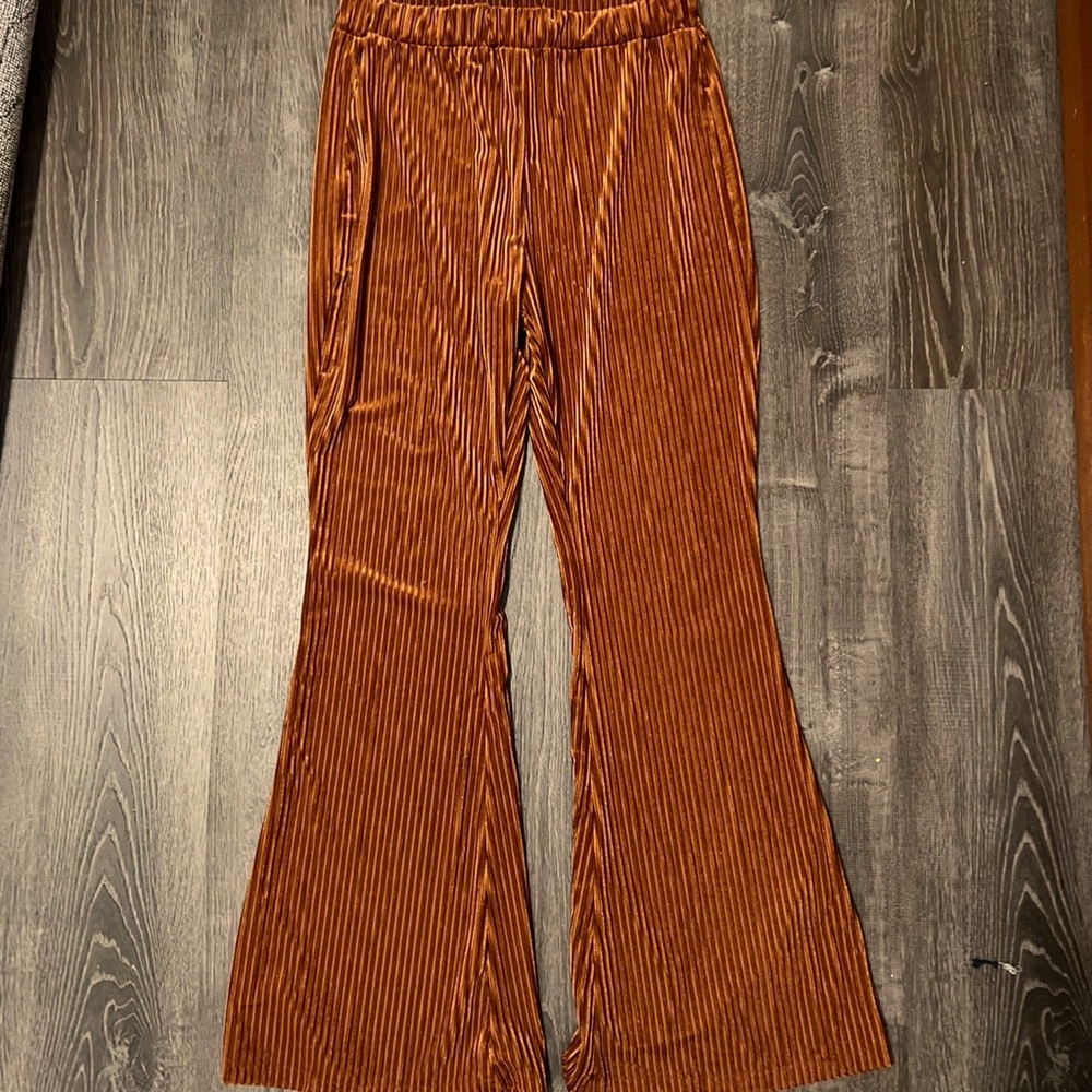 Stretch flare corduroy pants